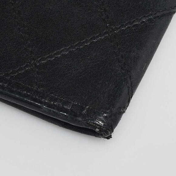 Chanel Black Quilted Leather Bi-Fold Check Book Holder Wallet - Picture 3 of 6